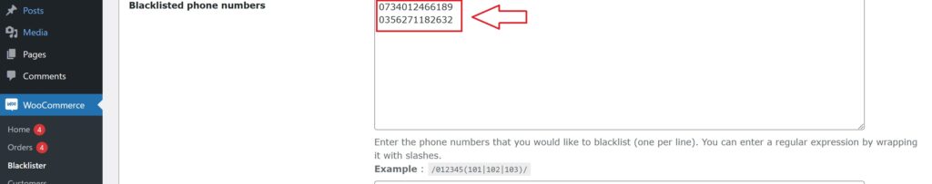 blacklisting phone number
